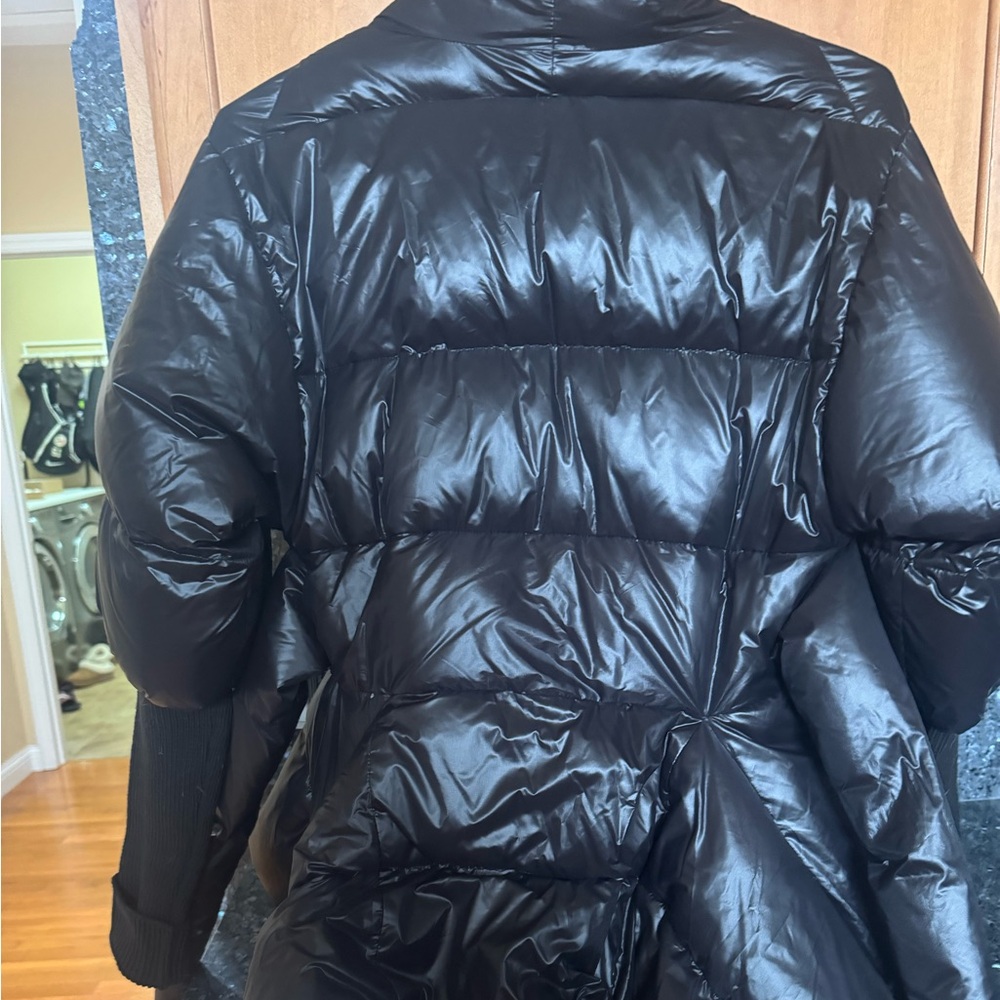 Black Puffer Belted Jacket - Picture 14 of 16